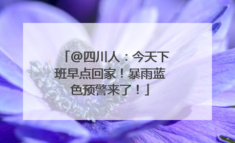 @四川人：今天下班早点回家！暴雨蓝色预警来了！