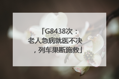 G8438次：老人急病就医不决，列车果断施救